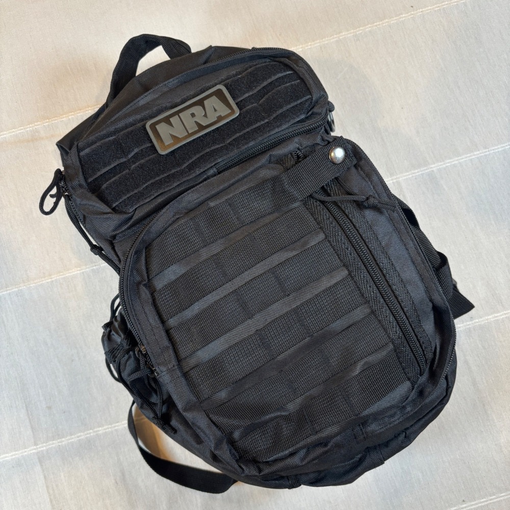 NRA Tactical Backpack Black MOLLE Military Style Rucksack Daypack